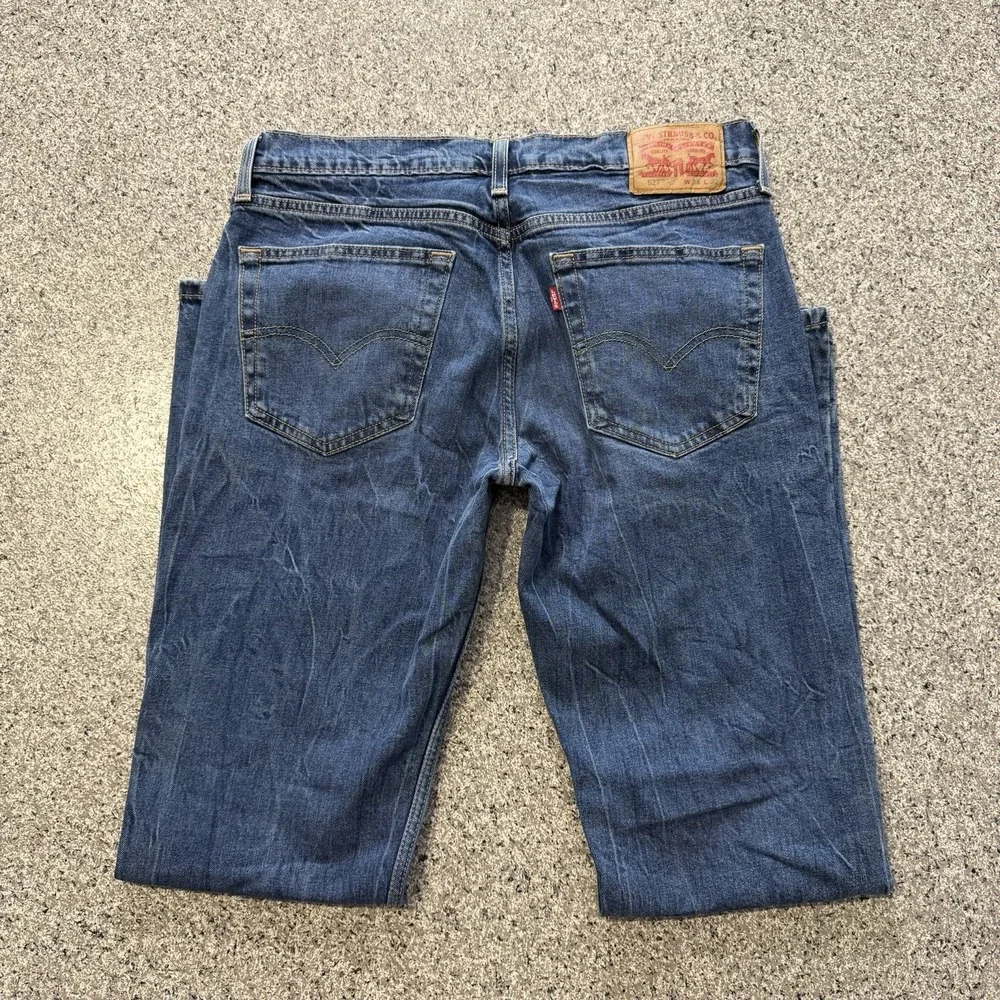 Levis 527 Jeans Mens 34x32 Slim Fit Bootcut Cotton Denim Medium Wash Whiskers